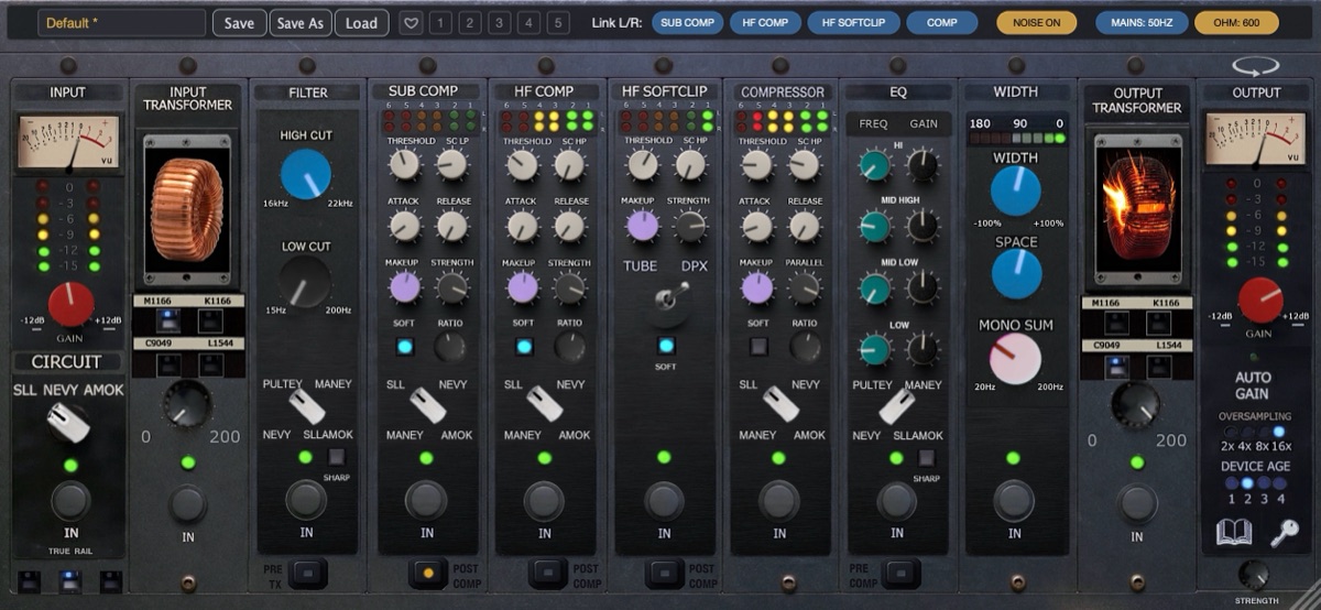 Sphinx 101 analog master bus plugin - Nevy console skin, full panel