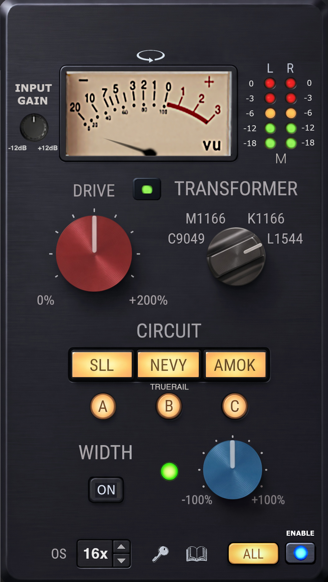 Sphinx Channel analog channel summing plugin - Nevy dark skin